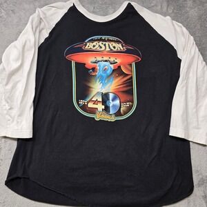 Boston 40th Anniversary Tour Shirt 2016 Mens XXL Black White Raglan Baseball Tee